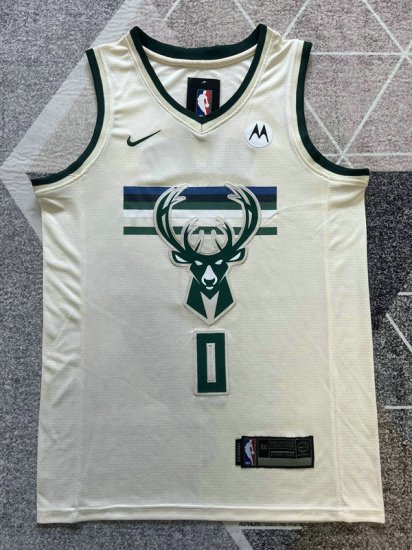 Maillot de Basket #0 Lillard Bucks 2018 city Brodé